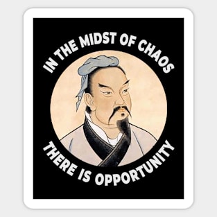 🐼 In Midst of Chaos There Is Opportunity, Sun Tzu Quote Sticker